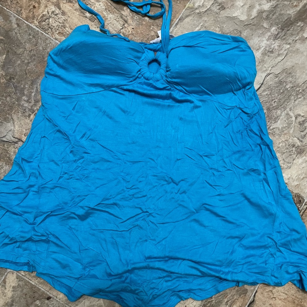 Warehouse one blue halter top